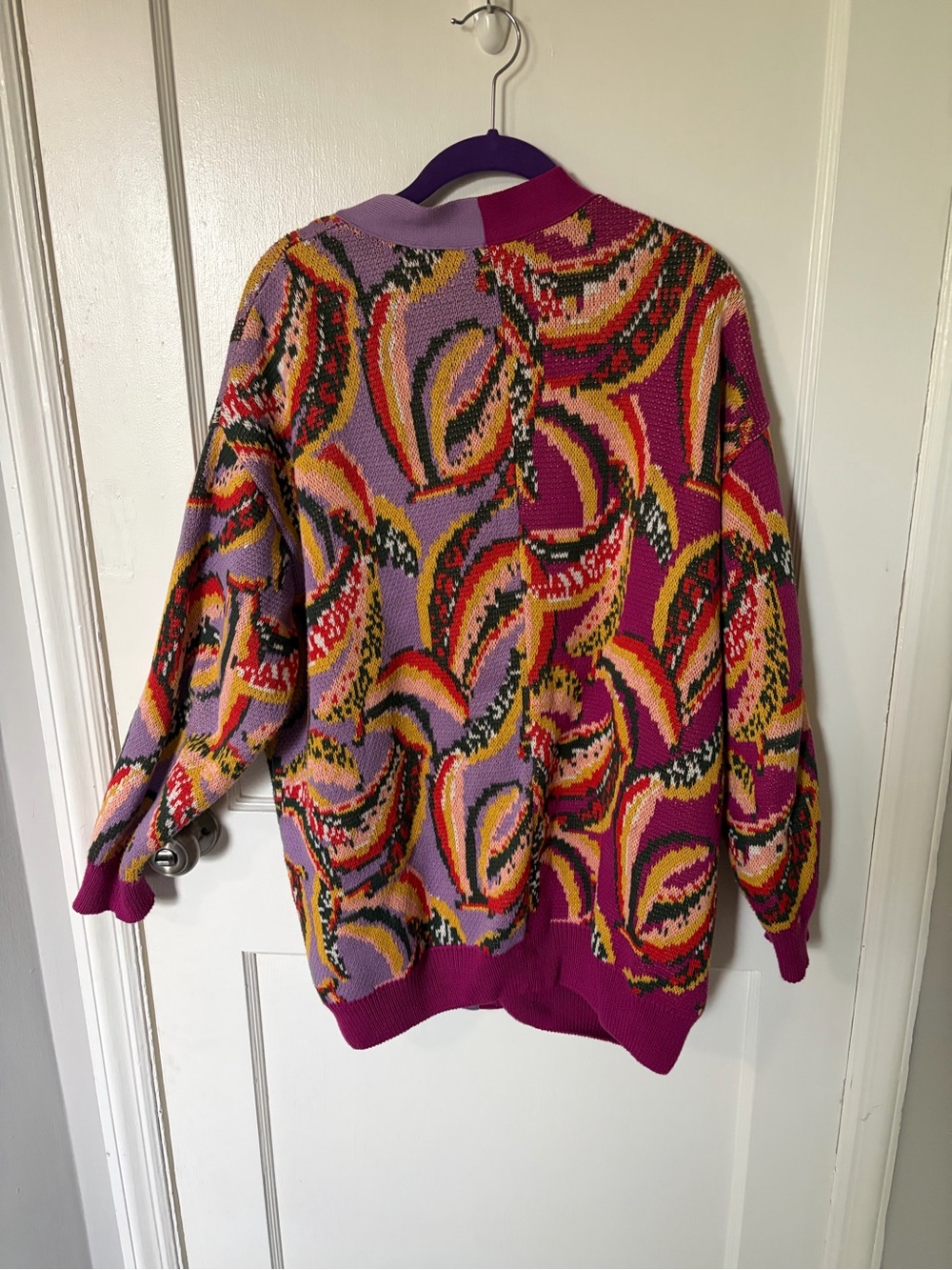 FARM Rio Purple Magenta Multicolor Button-Front Cardigan - Picture 3 of 5